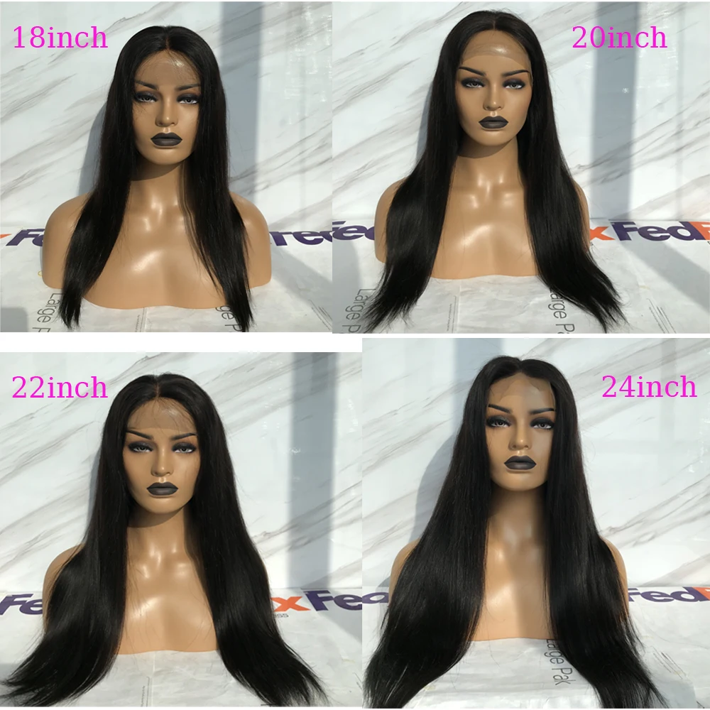 Fabwigs перуанские кружевные передние человеческие волосы искусственные прямые Remy