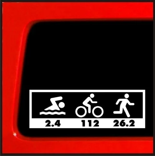 

Triathlon Decal Swim Bike Run Bumper Sticker window decal 15x5cm