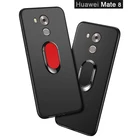 Чехол для Huawei Mate 8, роскошный флип-чехол диагональю 6,0 дюйма, Женский Мягкий Черный силиконовый чехол с магнитным металлическим кольцом для Huawei Mate8 Funda