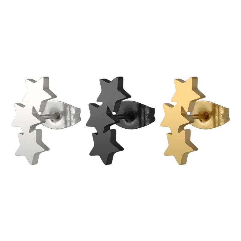 

1 Pcs Small Star Stud Earrings for Women 3 Colors Stainless Steel Star Earrings Piercing Jewelry Party Gift Pendients Bijoux