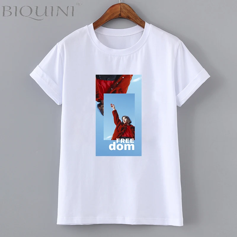 BIQUINI 2019 Fashion Trend Mom And Daughter Harajuku White Tshirt Casual Lovely Short Sleeve Women T shirt O-Neck Tees | Женская одежда