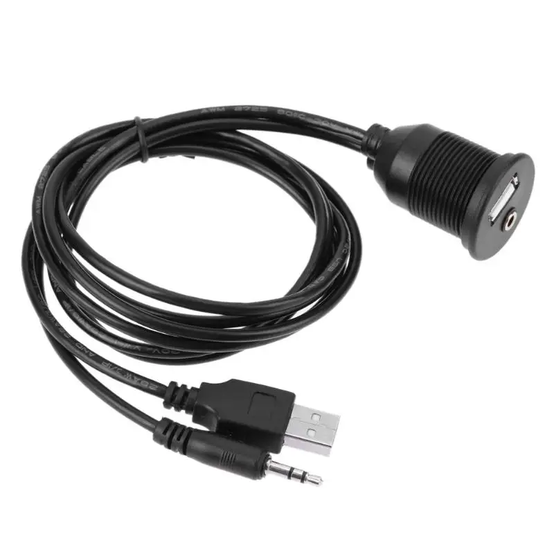 VODOOL Приборная панель автомобиля мото скрытого монтажа USB 2 0 3 5 мм M/F AUX свинцовый