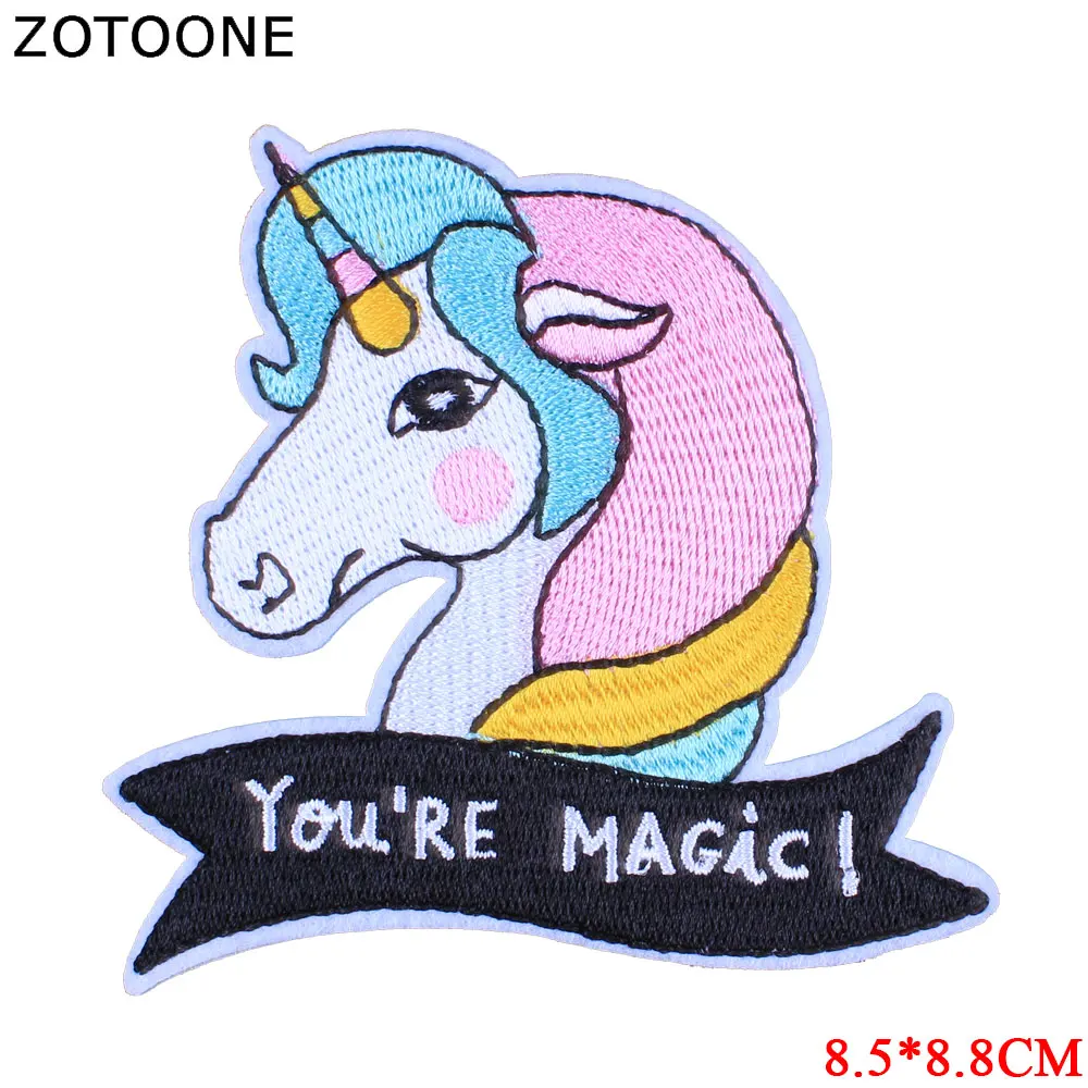 Нашивка ZOTOONE с мультяшным единорогом котом джинсовые нашивки утюгом для одежды