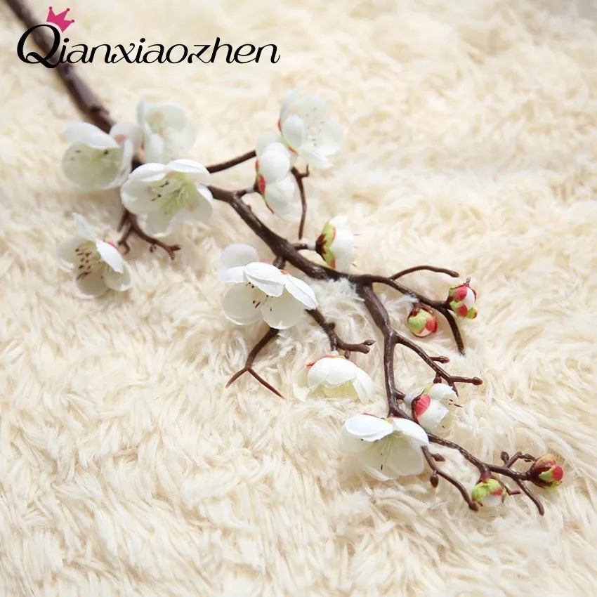 Qianxiaozhen 4 шт. искусственные цветы сливы для Свадебные фальшивые Цветы Букет