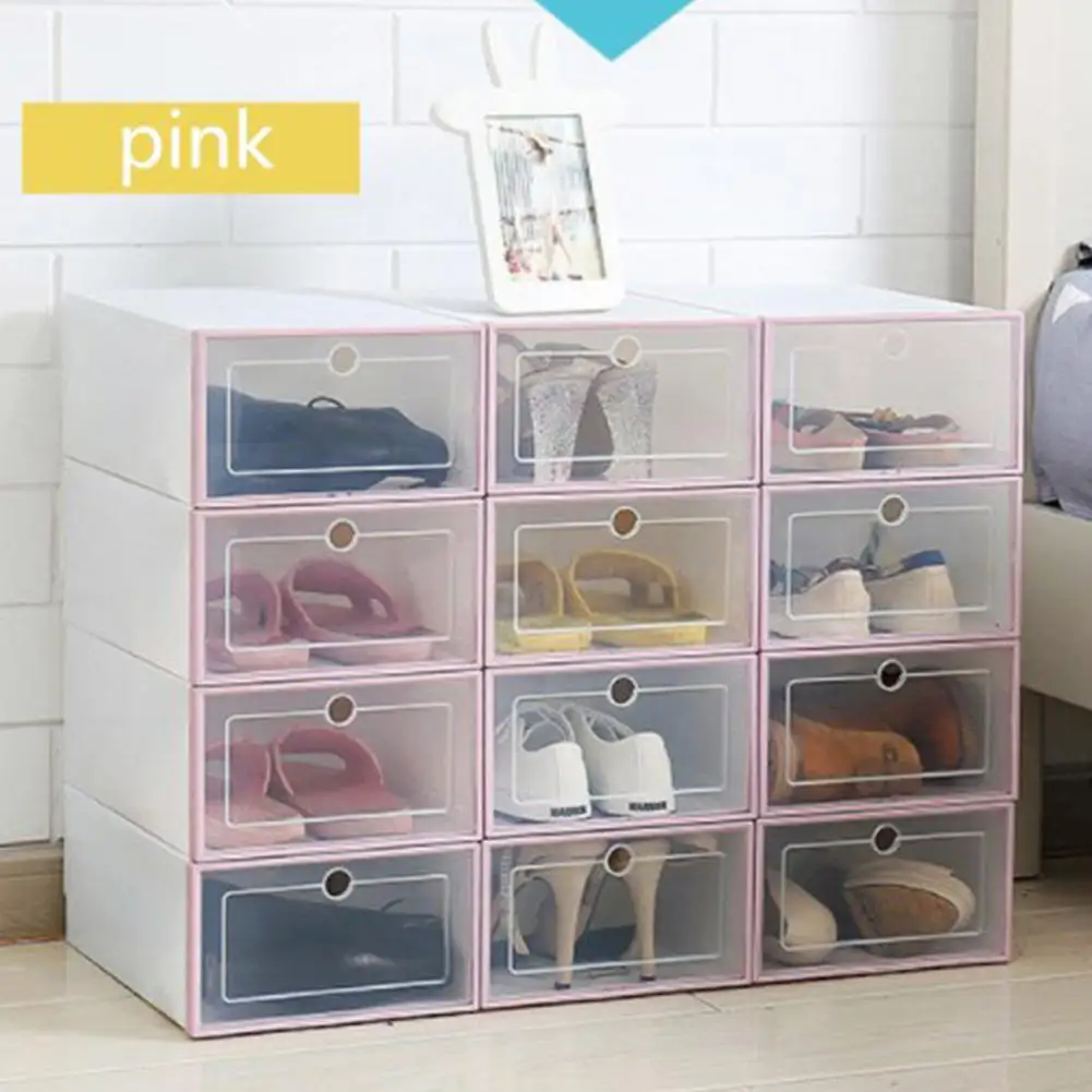 3 шт. Организатор ящика прозрачный Пластик ящик для хранения обуви коробка