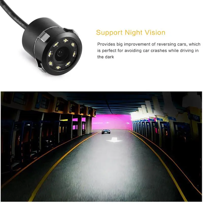 AOZBZ Waterproof Car Backup Camera Rear View 8 LED Night Vision 170 Degree Parking System For 12V Cars | Автомобили и мотоциклы