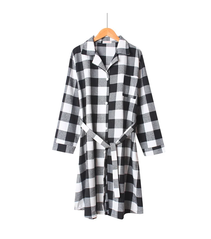 Халат длинный в клетку 100% хлопок с длинными рукавами|Халаты| |