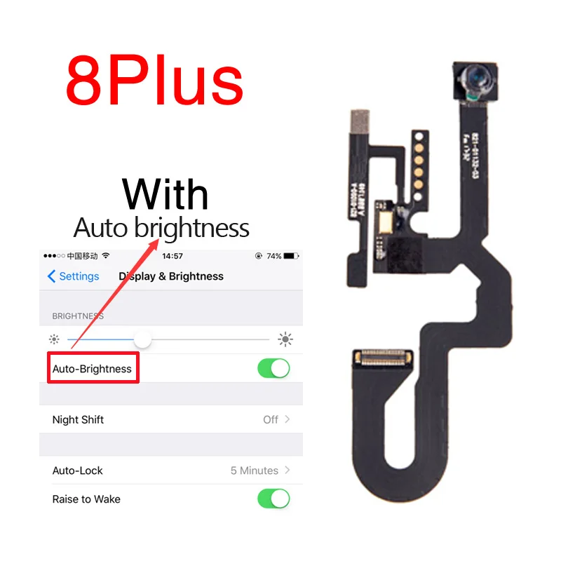 5 шт./партия протестированная фронтальная камера Flex для iPhone 8G 4,7 ''8 PLUS 5,5" датчик света близость гибкий кабель запасные части