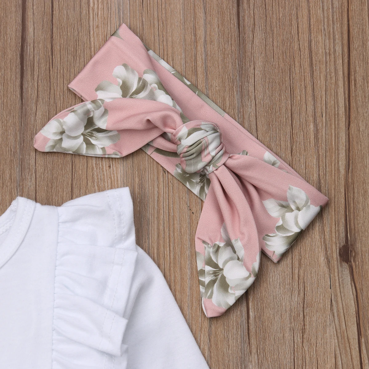 Комплект из 3 предметов топы для новорожденных девочек комбинезон с цветочным