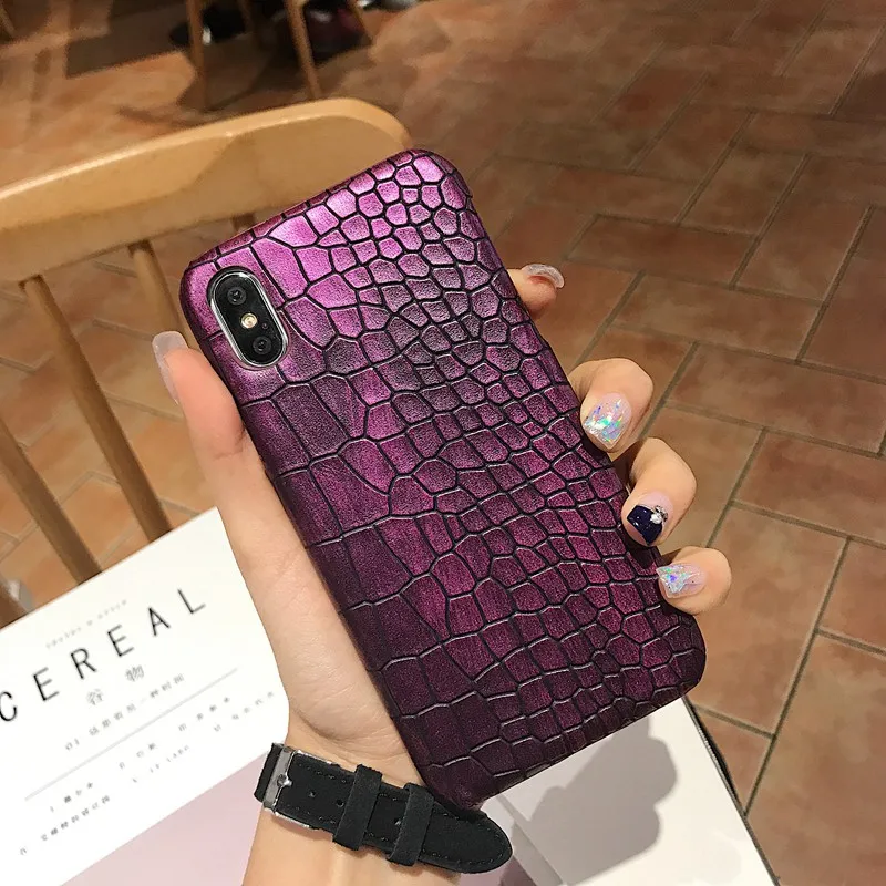 Роскошный сексуальный 3D чехол с крокодиловой кожей для iPhone XR X 8 7Plus из