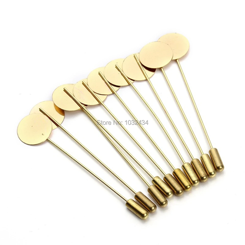 

300 pcs/lot Gold Color Safety Pin Brooches Base With Flat Tip Pad Stopper Woman DIY Jewelry Supplies