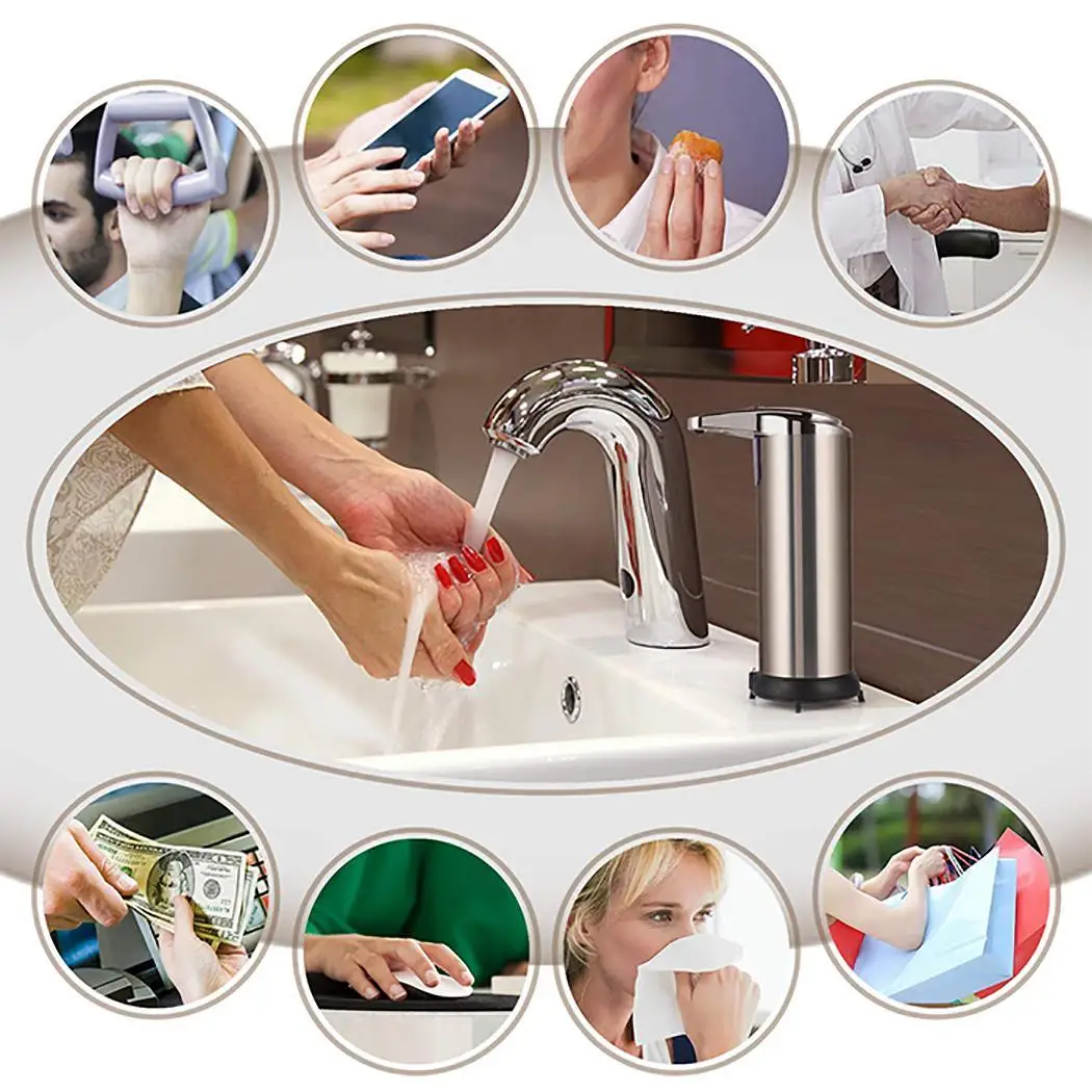 Stainless Steel Automatic Motion Soap Dispenser Home Touchless Dispenser(Batteries not included) Shampoo Box | Обустройство дома