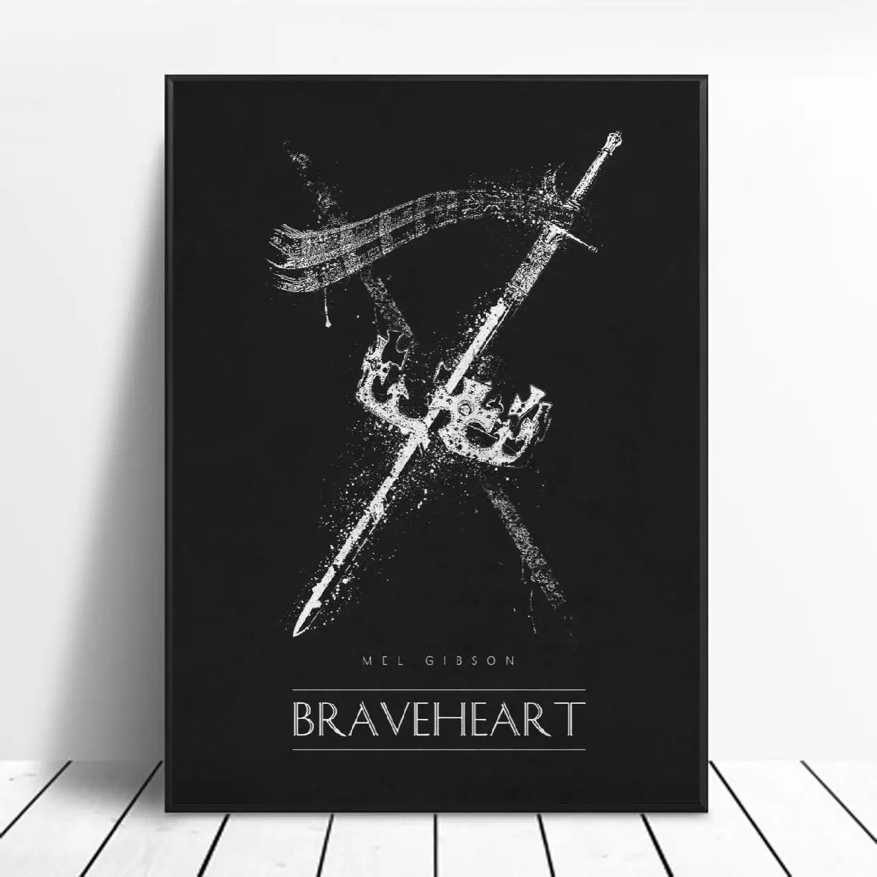 Braveheart черно белые Классические Постеры для фильмов шелковые настенные