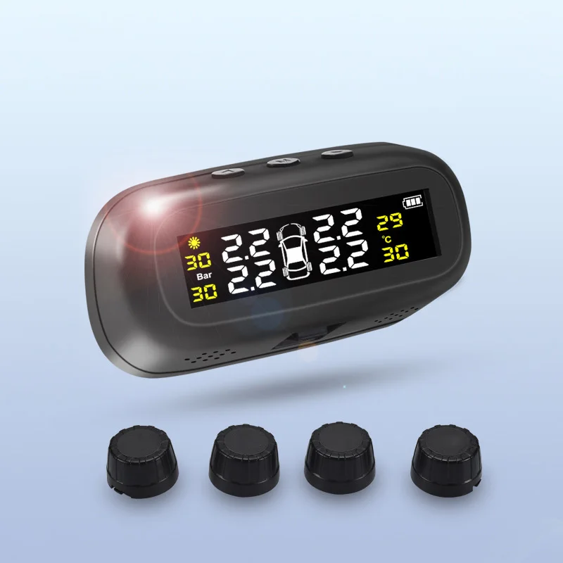 Цифровая Солнечная TPMS беспроводная система контроля давления в шинах дисплей