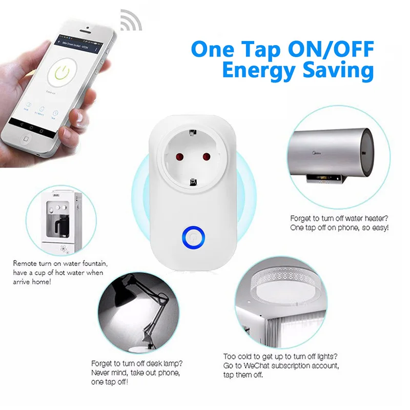 CLAITE Wifi Socket Switch UK US EU Plug Alexa Google Voice Control Timing ON/OFF Wireless Smart Remote 5 Language | Электроника
