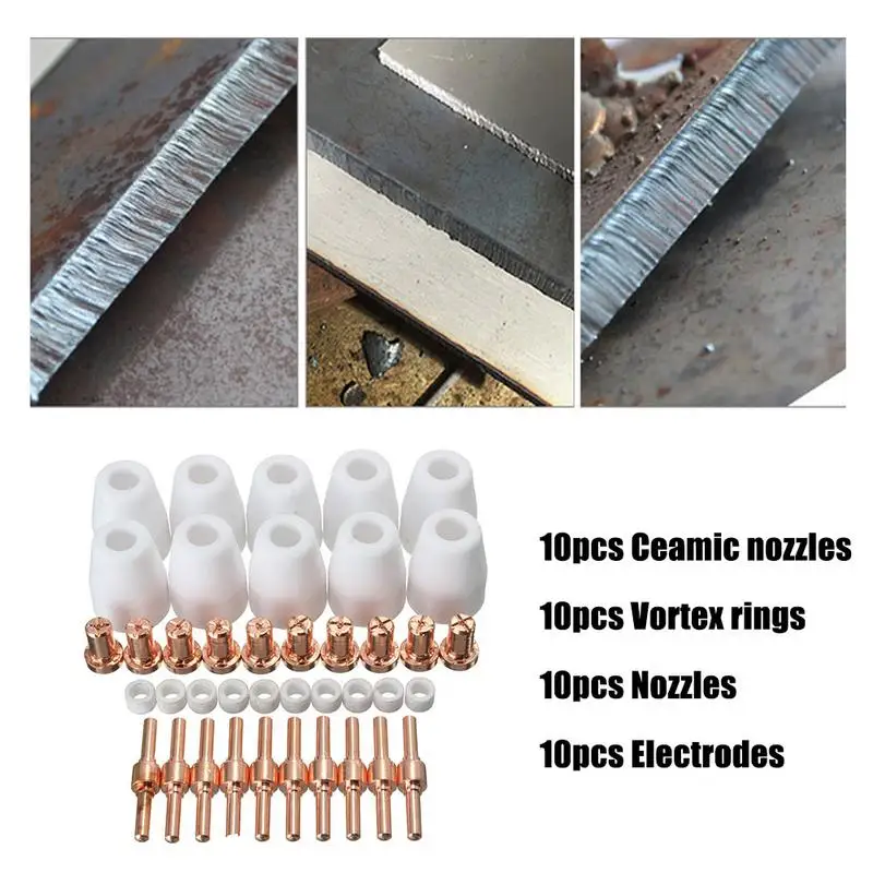 40PCs PT-31 LG-40 Air Plasma Cutter Tip Nozzle Electrode Extended Cutting Consumable For CUT-50 CUT-40D | Инструменты