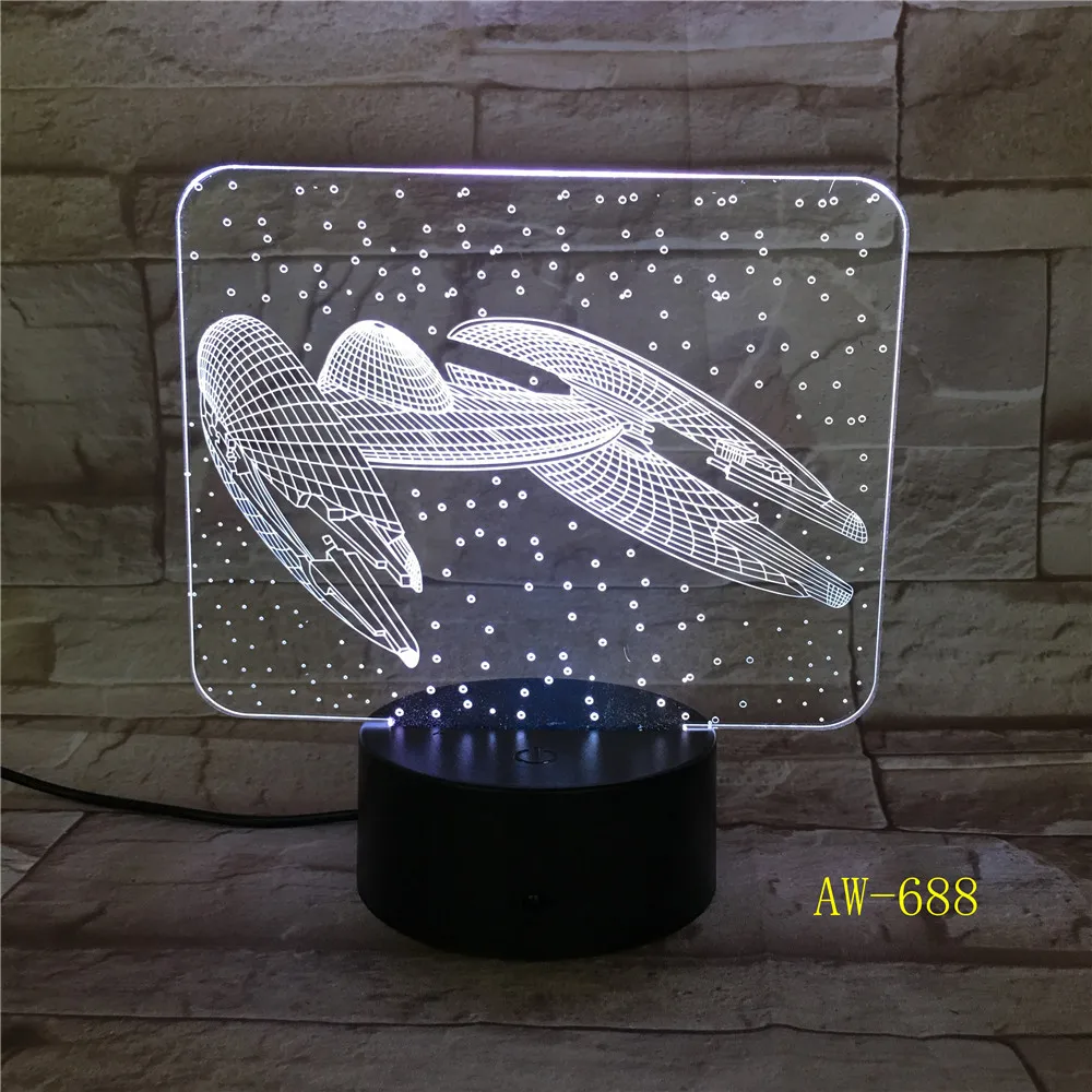 7 Colors Change 3D Vision Airplane Modelling Led Aircraft Night Light Desk Lamp Decor Usb Sleep Lighting Fixtures Gifts AW-688 | Лампы и