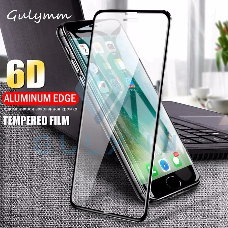 Закаленное стекло 6D из алюминиевого сплава для iPhone 7 6S X 8 защитная пленка на весь