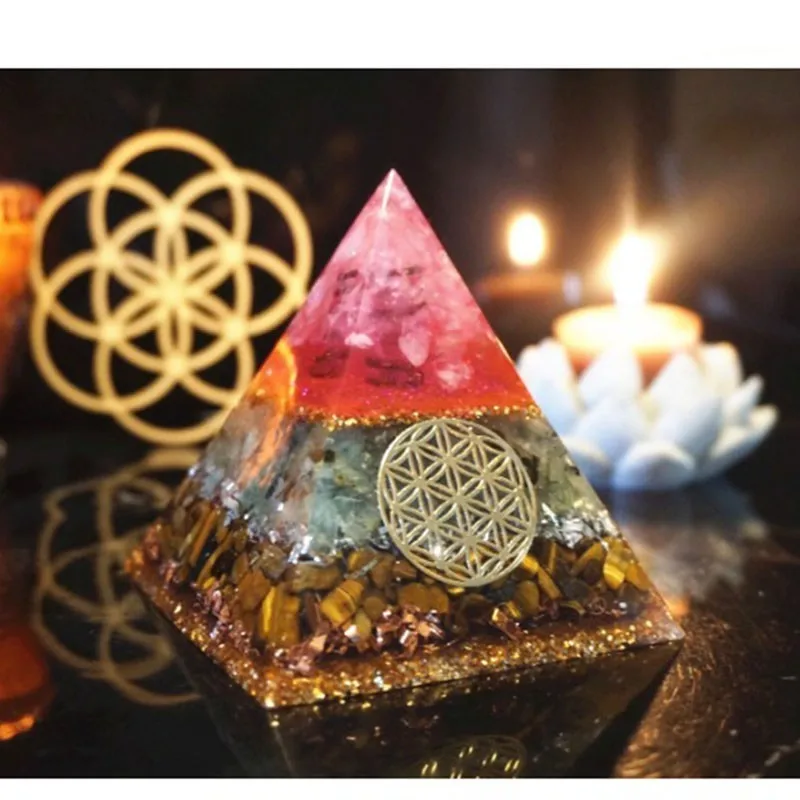 Orgonite Aura High Frequency Energy Pyramid Helping Love Business Soothe The Soul Yoga Meditation Decoration Gift