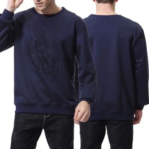 

Fashion Mens Slim O-Neck Long Sleeve Loose shirt Casual Top Blouse Pullover