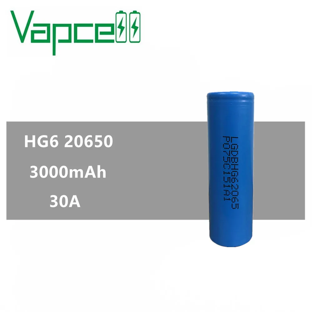 1 шт. 100% оригинал VAPCELL 20650 3000 мАч 30A литиевая аккумуляторная батарея HG6 фирменная