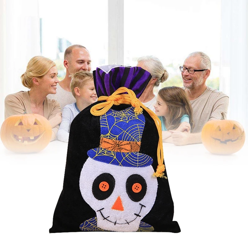 1 шт фланелевый мешок конфет сумки для Хэллоуина трюк или угощение с украшением