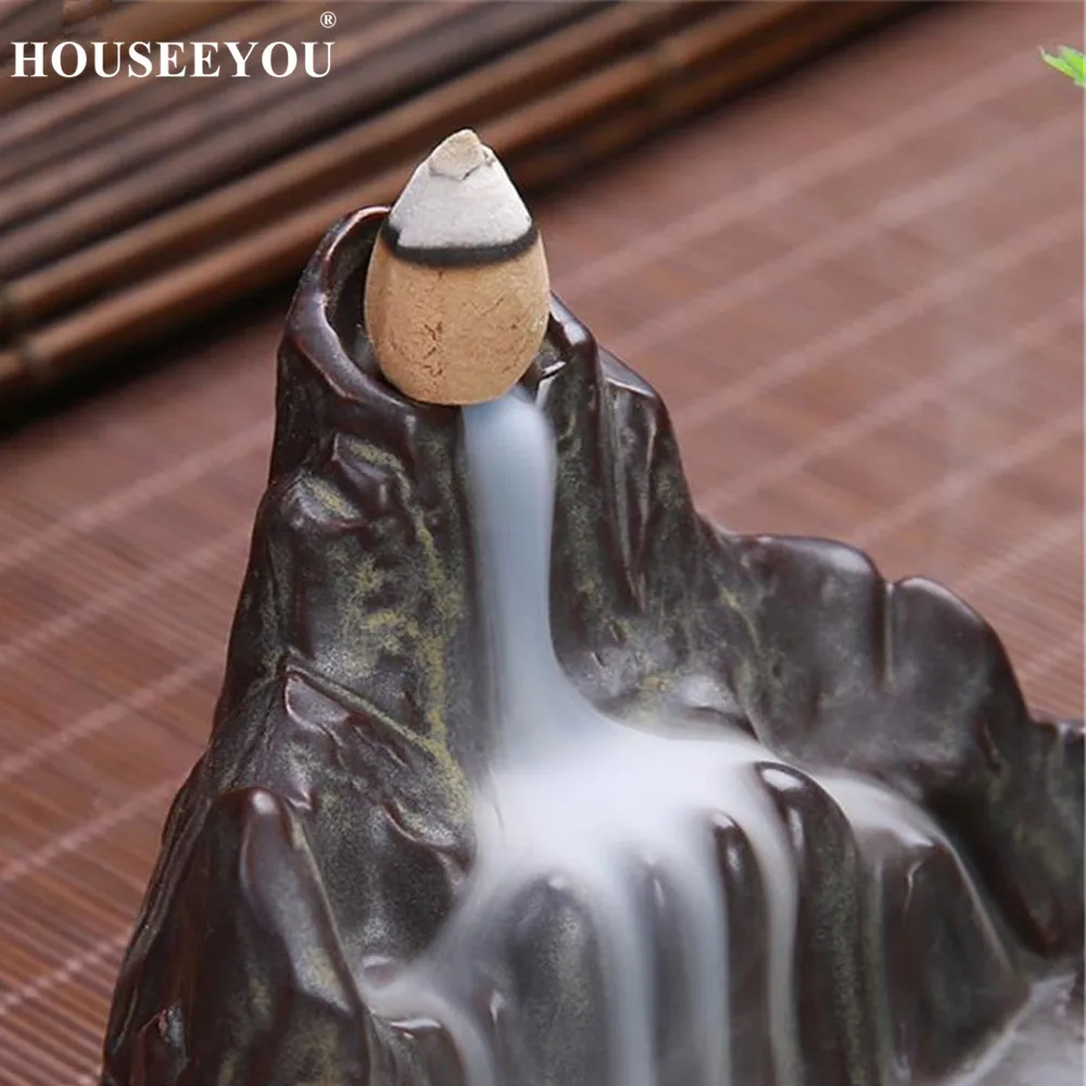 10 благовоний конусов + керамическая горная горелка держатель для с гидропонным