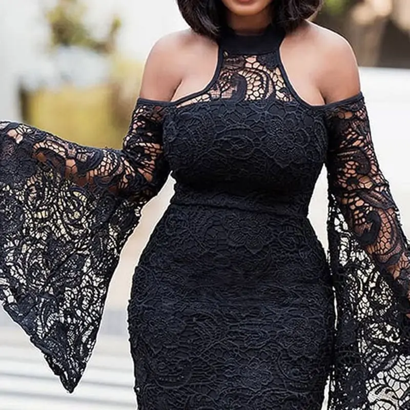 Женское сексуальное кружевное летнее вечернее облегающее платье элегантное