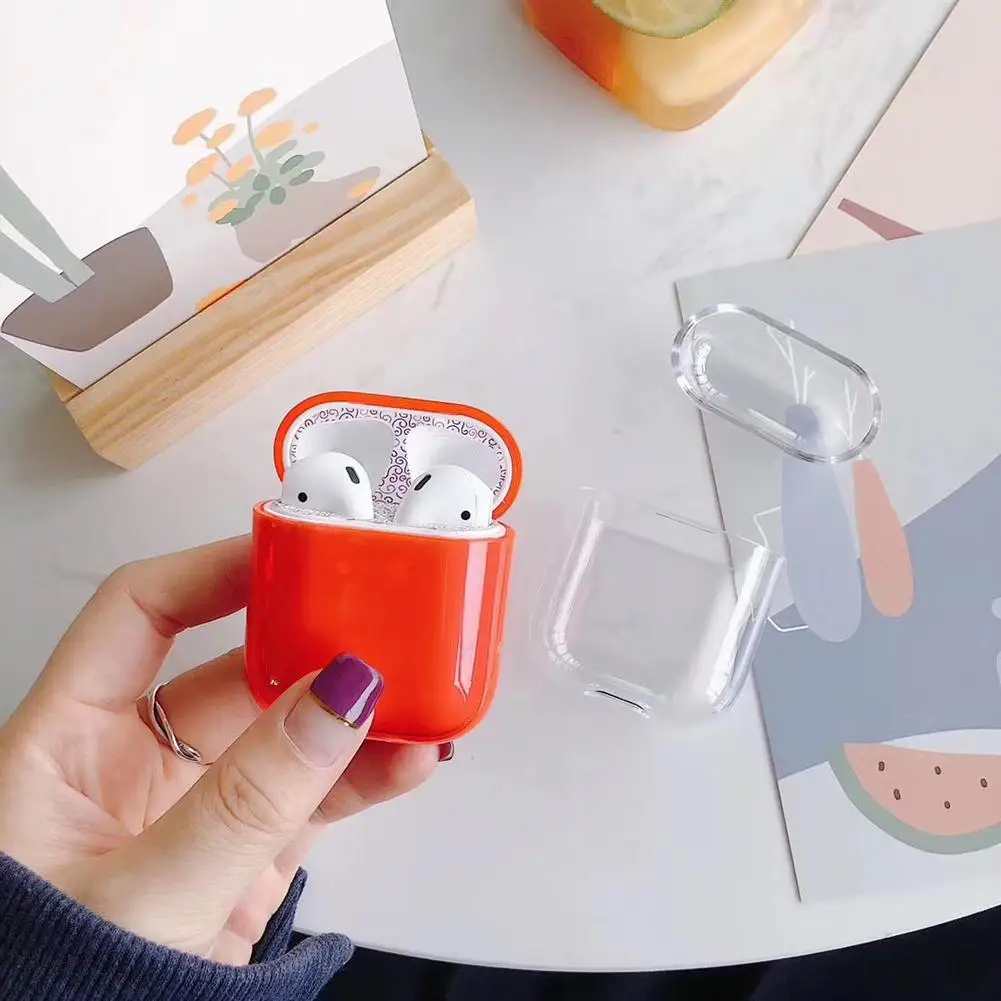 Твердый чехол из поликарбоната подходит для Apple Airpods 1/2 поколение защитный