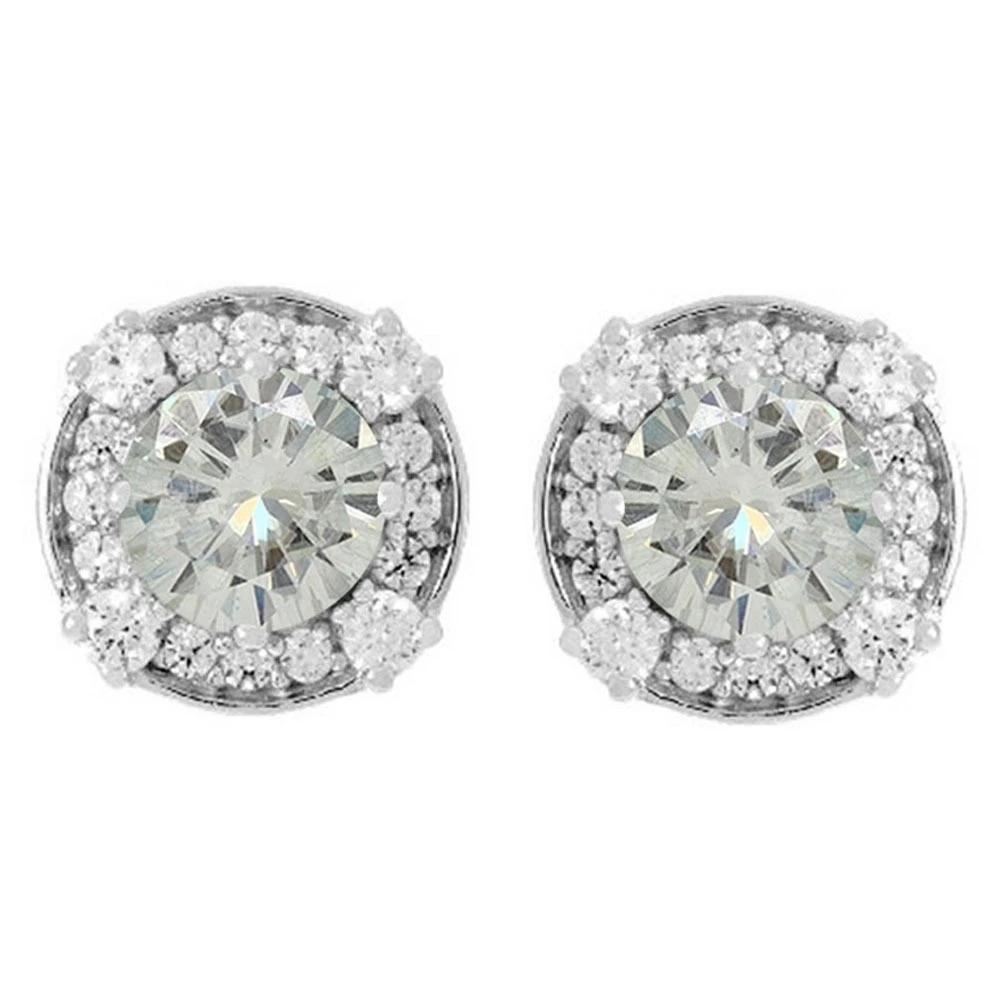 10 k White Gold 3 75 ct муассанит кольцо с крапановой закрепкой камня Серьги|Серьги| |