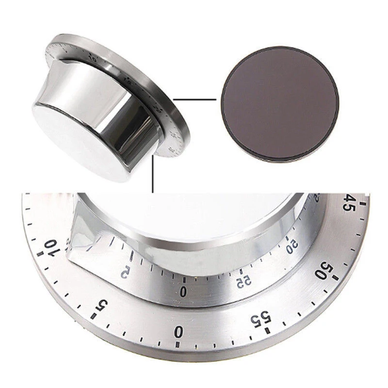 Stainless Steel Kitchen Timer with Magnetic Base Manual Mechanical Cooking Countdown Tools Gadgets | Дом и сад