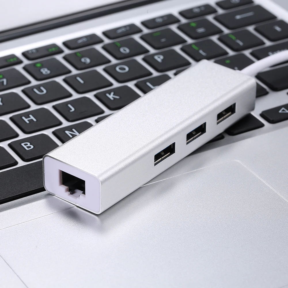 Адаптер для сетевой карты от Type C к Ethernet LAN RJ45 с концентратором USB3.0 3 портами Mac IOS