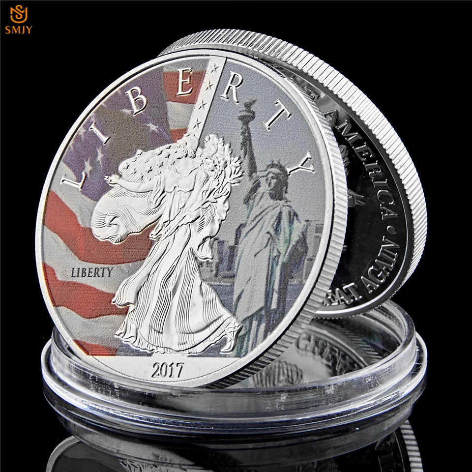 2018 г. американская Статуя Свободы Посеребренная памятная монета с