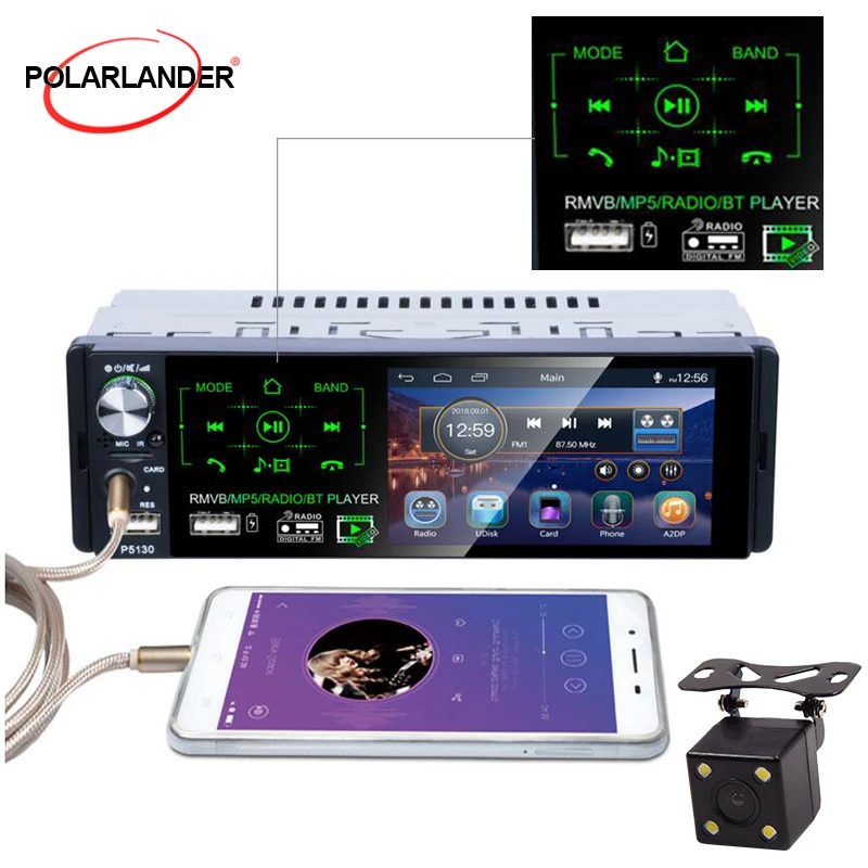 Автомобильный радиоприемник 1 Din сенсорный экран 4 " Bluetooth RMVB/MP5/Радио/BT плеер AM FM