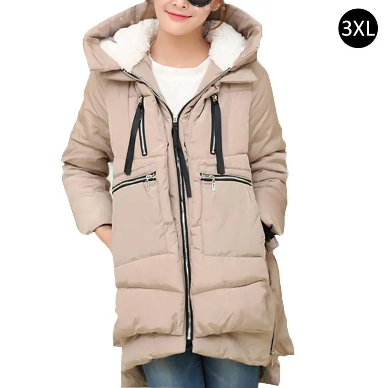 Plus Size 5XL Down Jackets 2019 Fashion Women Winter Coat Long Slim Thicken Warm Jacket Cotton Hooded Outwear Parkas | Женская одежда