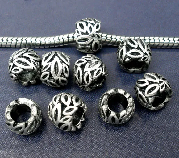 20 шт. серебристый лист бусины подходит для браслета 9x7 мм (B07272)|bracelet turtle|bracelet