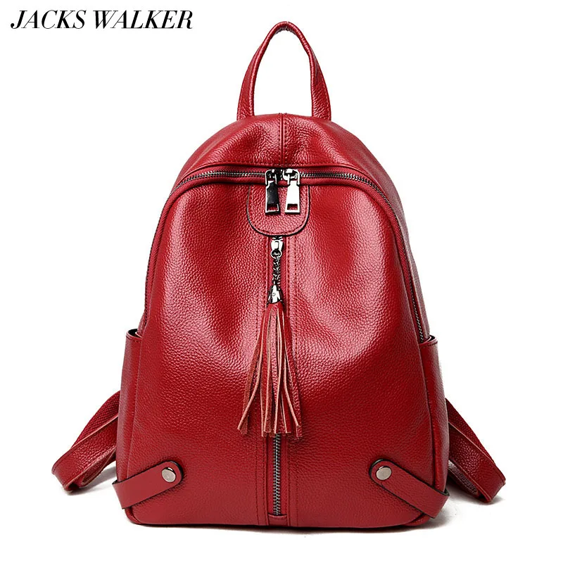 100% Genuine Leather Women Backpacks Luxury Brand Female Real Natural New Fashion Ladies Girl Student Tassel Backpack | Багаж и сумки