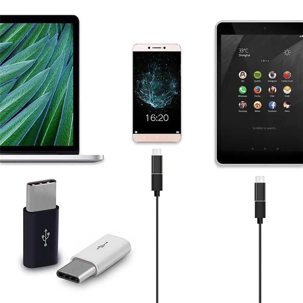 Новый мини-адаптер для передачи данных USB белый черный адаптер Micro-type-C | Мобильные