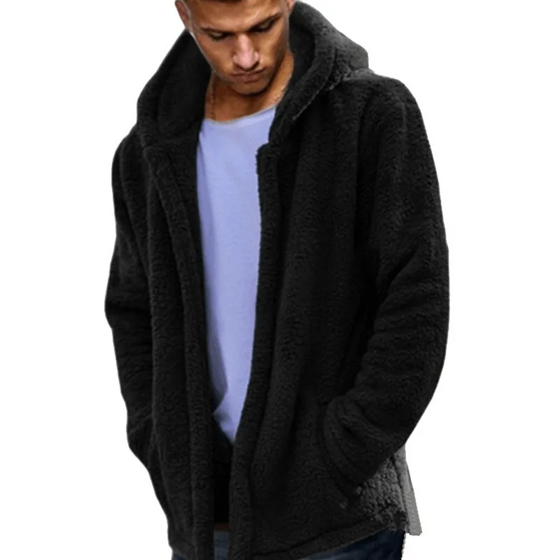 Laamei Men's Jacket Casual Solid Color Warm Fleece Hooded Fashion Shirt warm winter thickened windbreaker | Мужская одежда