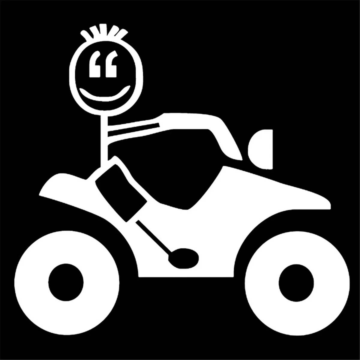 Виниловый стикер Cartooon Riding a Motorcycle для автомобильного окна|Наклейки на автомобиль|