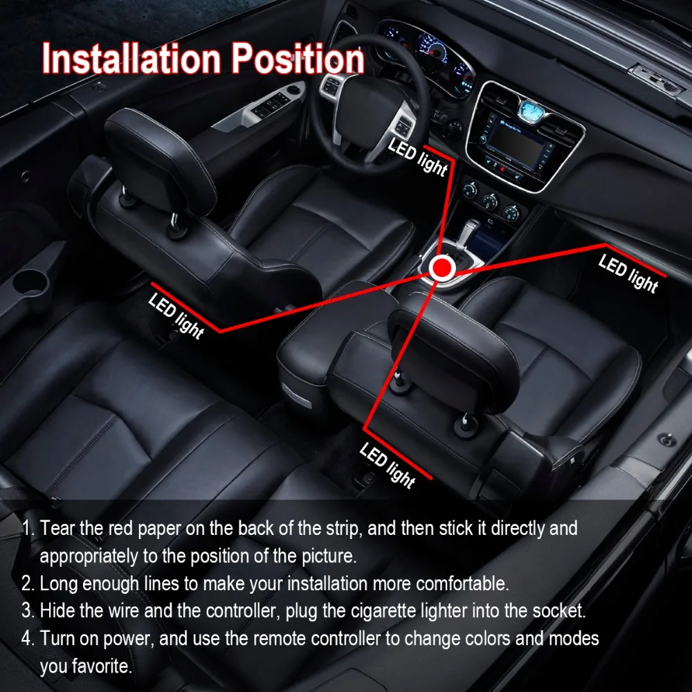 4 шт. 9 светодисветодиодный s универсасветодиодный RGB Светодиодная гибкая полоса