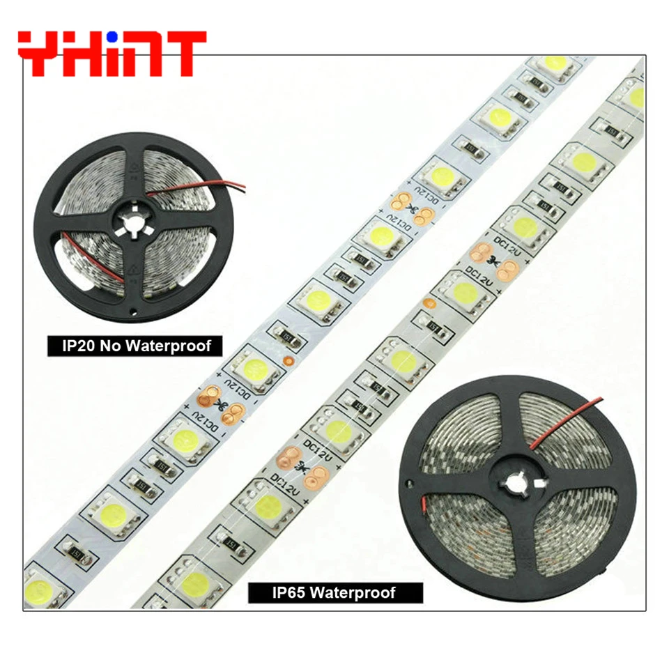 DC 12 В пост. Тока SMD 5050 60 светодиодный/м 5 м 300 светодиодный/лот белый RGB RGBW IP65