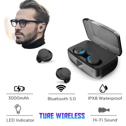 Bluetooth беспроводные наушники 5 0 TWS стерео мини с шумоподавлением IPX8