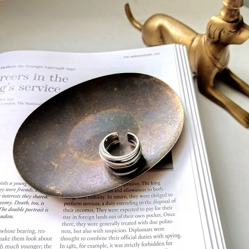 Женское многослойное кольцо CosFecit черное Винтажное из стерлингового серебра 925