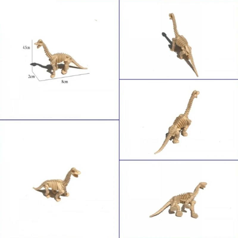 6 шт ПВХ Имитация Динозавра Fossil Bone скелет модель Декор игрушки Дети