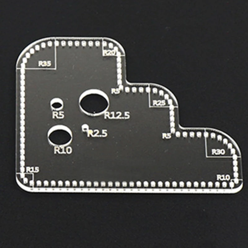 Кожа ремесло акрил Perspex резка круг угловая строчка Трафарет Шаблон для DIY