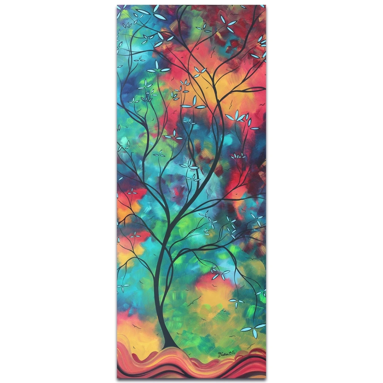 Пейзаж картина цветное Вдохновение абстрактное дерево искусство на