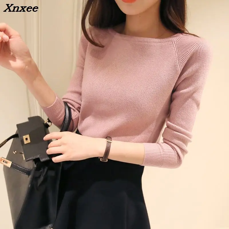 Женский осенне-весенний кашемировый свитер модный пикантный женский с большим