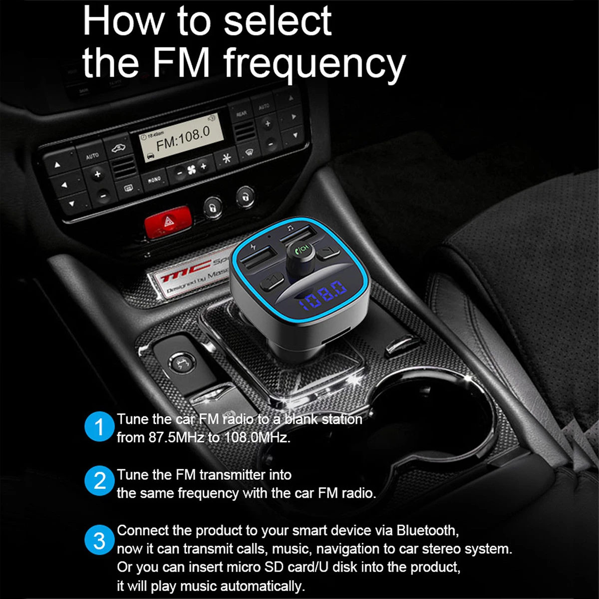 Беспроводной Bluetooth 5 0 MP3-плеер fm-передатчик двойной USB Автомобильное зарядное