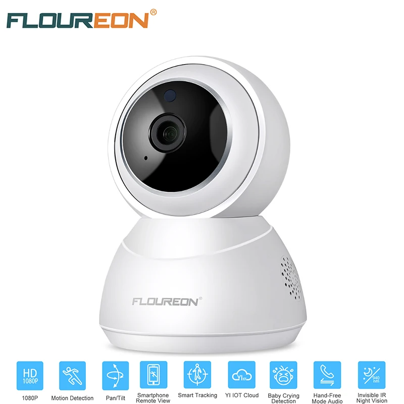 Ip камера FLOUREON YI Cloud Storage 1080P HD 2.0MP с ночным видением PTZ умный детский монитор для